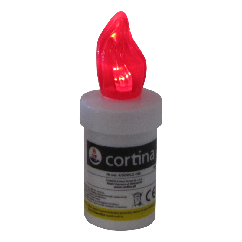 Wkład LED Cortina do zniczy 11cm kolor czerwony